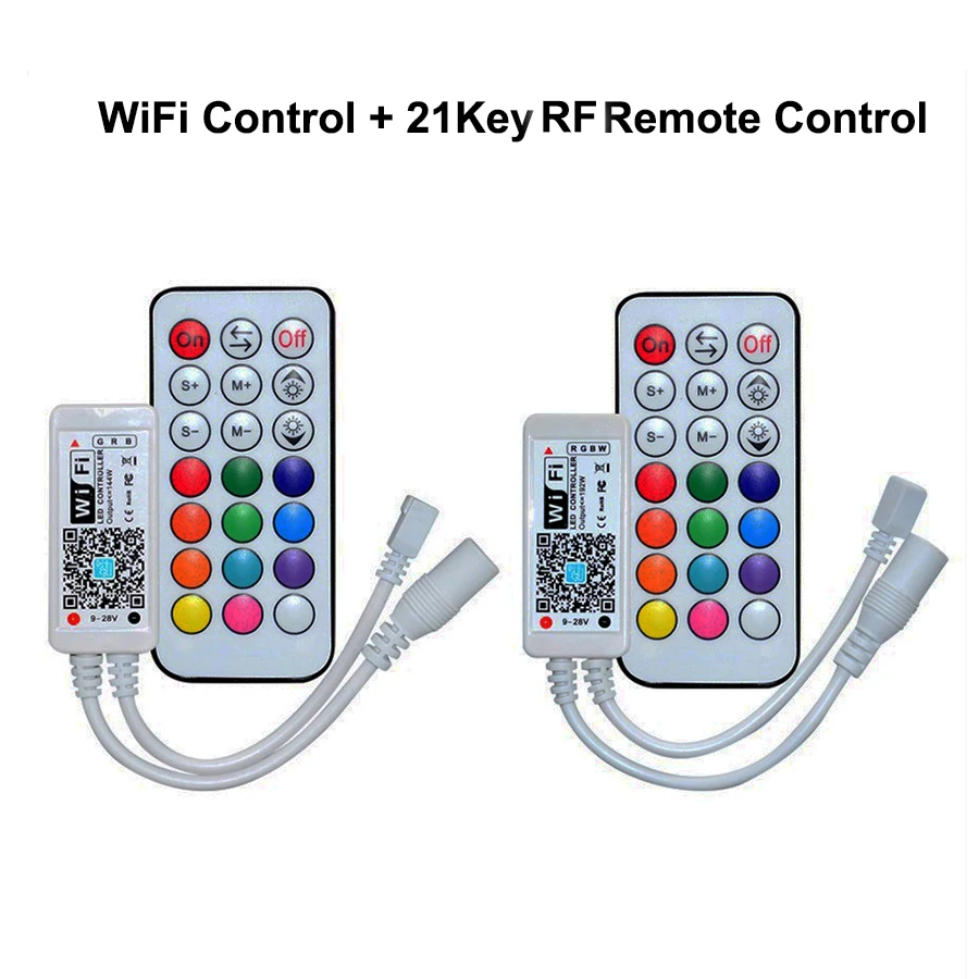 DC12V Mini Smart RGB RGBW WiFi Музыка LED управление ler 21 ключ RF дистанционное для светодиодные