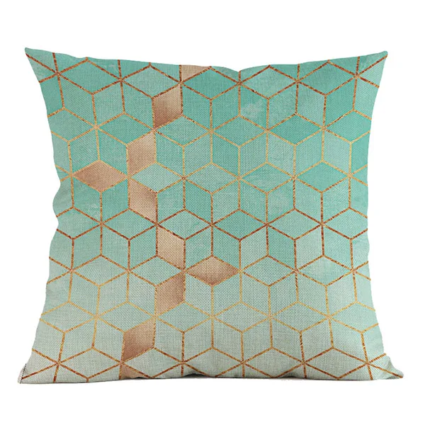 Скандинавские геометрические кубики, красочные украшения, художественная Наволочка на диванную подушку, изумрудно-зеленый Растительный Черный Белый Чехол на подушку для автомобильного кресла - Цвет: M042-6