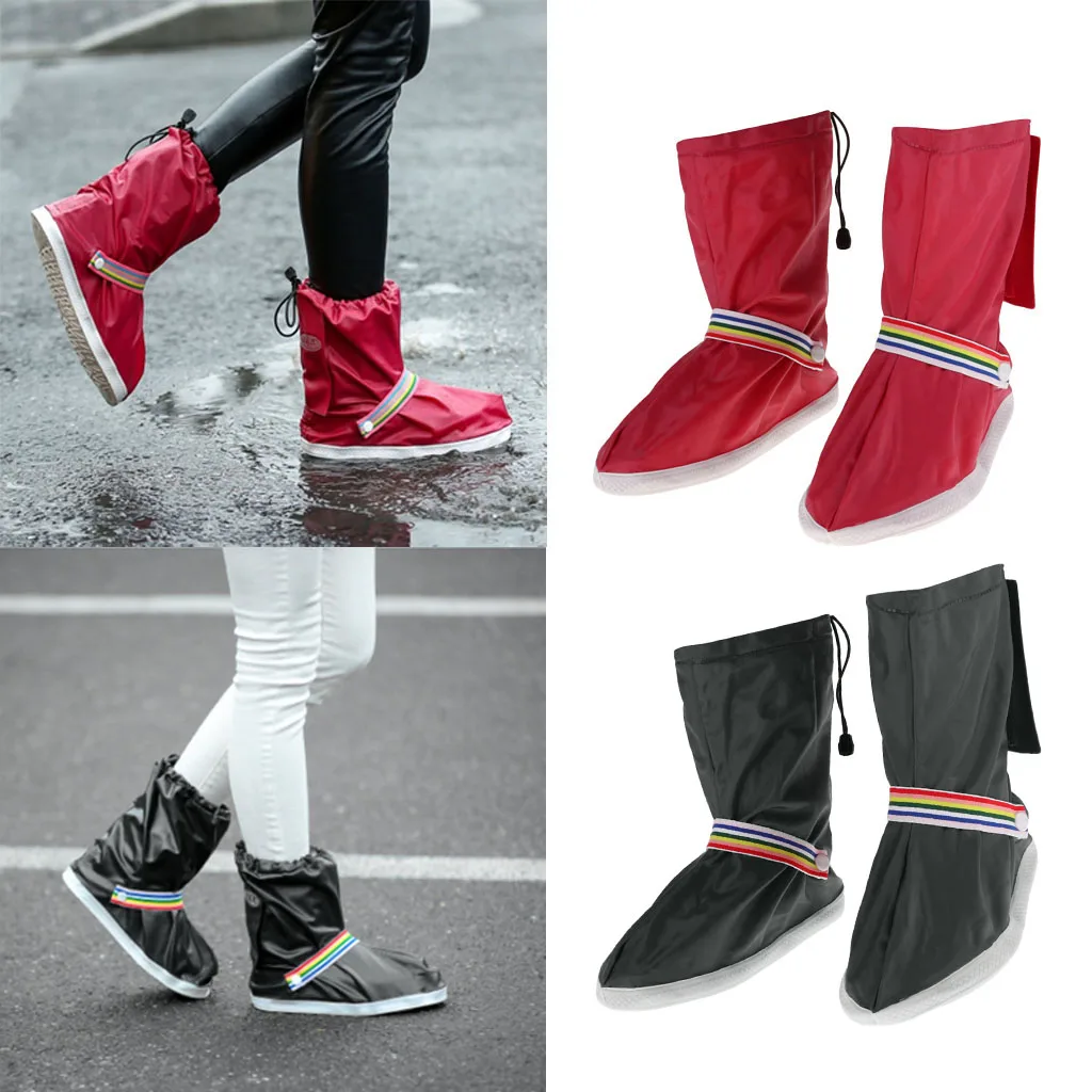 Waterproof Rain Shoes Covers for Women Men Anti Slip Lightweight Rain Snow Boots Cover Overshoes with Drawstring Closure