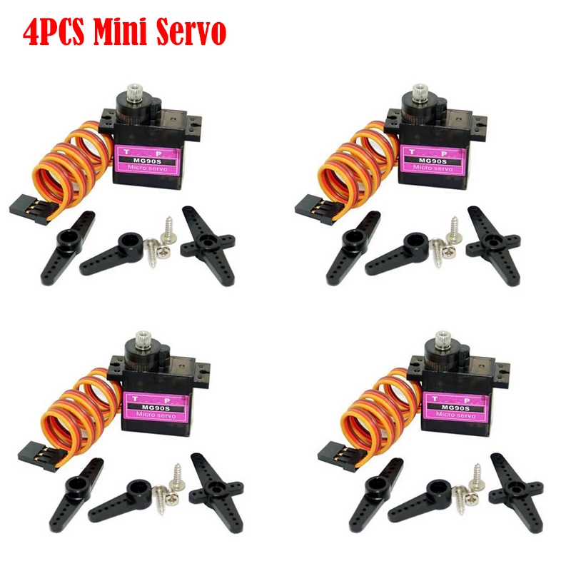 

4pcs/lot MG90S 9g Metal Gear Mini Rc Servo Upgraded SG90 Digital Micro Servos for Smart Vehicle Helicopter Boat Rc Car