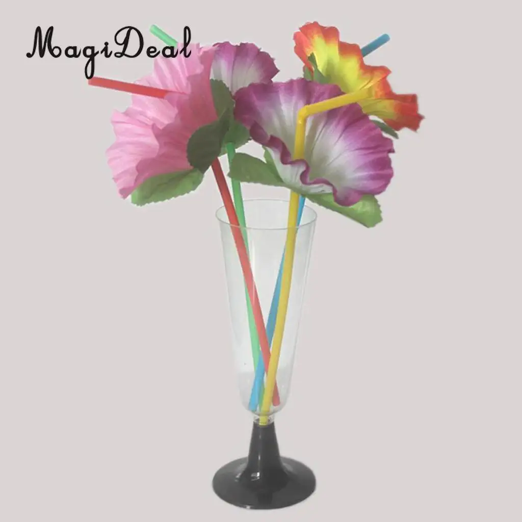 20pcs Assorted Colorful Flower Cocktail Party Straws Party Table Decoration