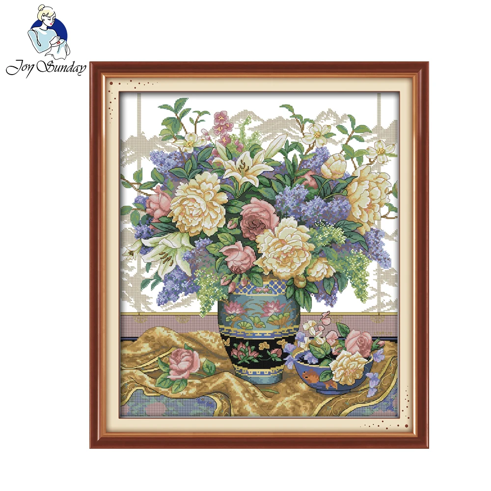 Вышивка крестом Joy Sunday East вазы 11CT 14CT для рукоделия|cross stitch|joy sundayembroidery cross stitch |