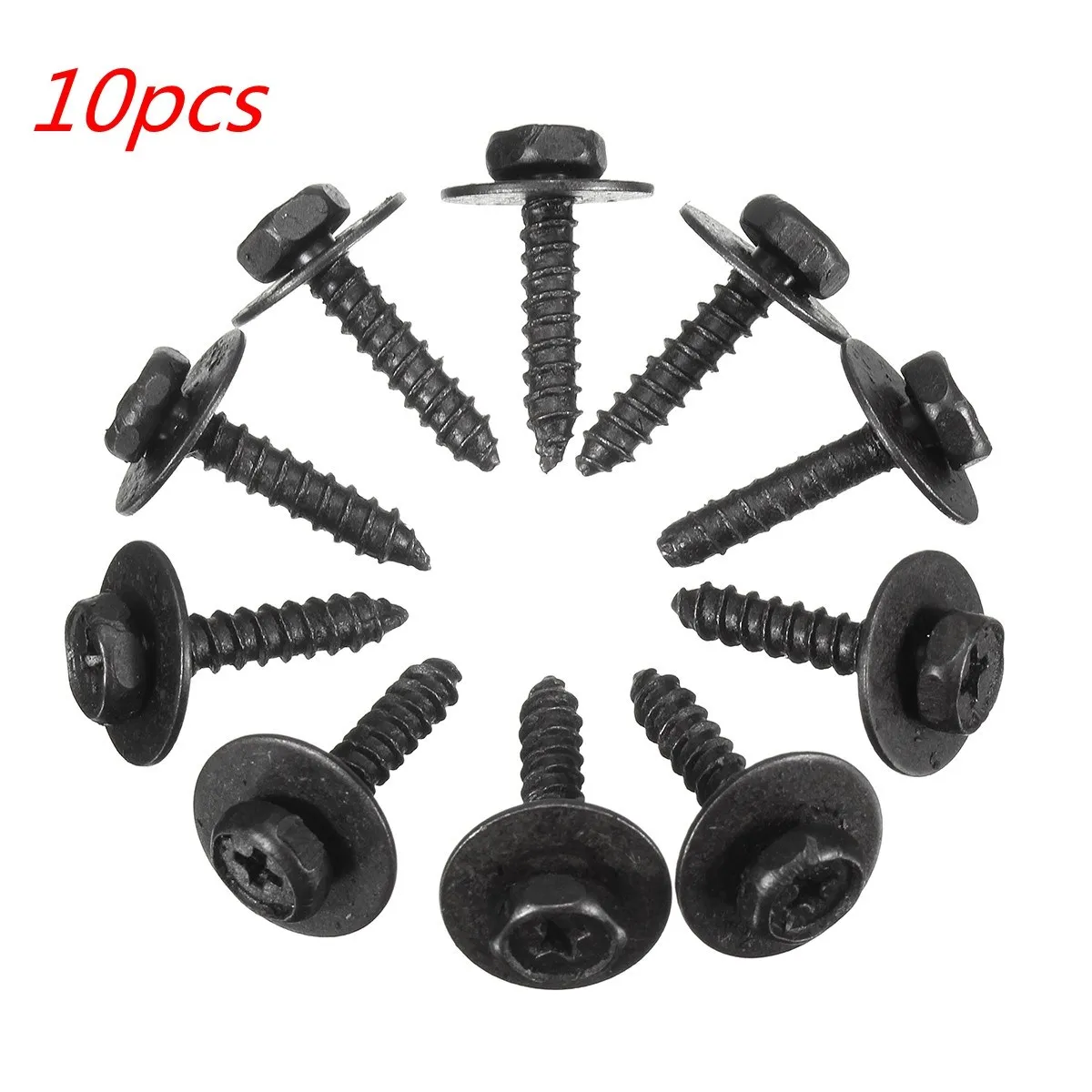 

10Pcs/Set Self Tapping Tapper Screw & Washer Set For BMW S-Class A-Class C-Class E-Class SLK SL1996 - 2007
