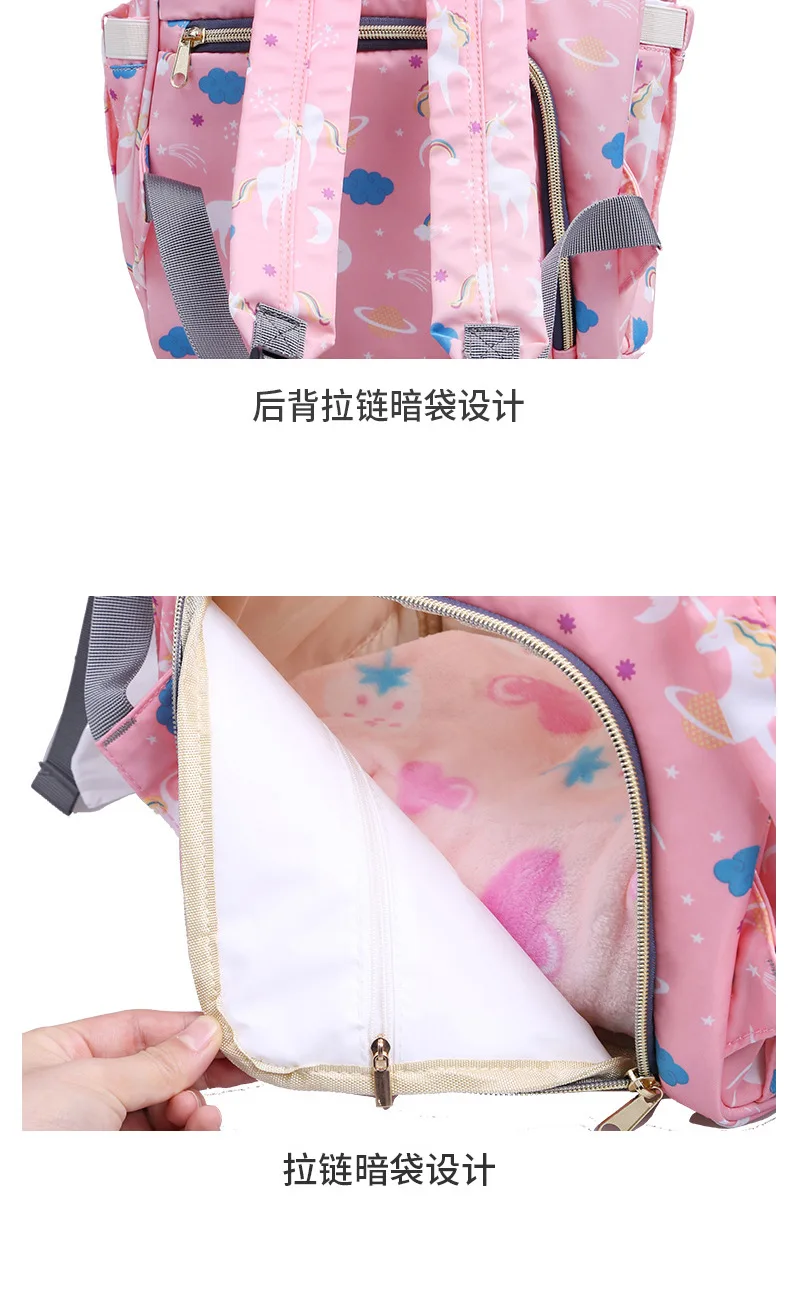 Единорог детские пеленки мешок Водонепроницаемый Большие Детские Пеленки сумка рюкзак для беременных сумки Baby Care изменение мешок для