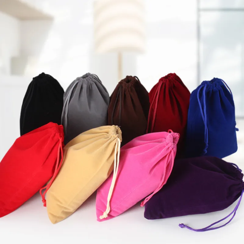 5Pcs set 9 12cm Velvet Drawstring Pouch Bracelet Candy Jewelry Packaging Bags Gift Bag