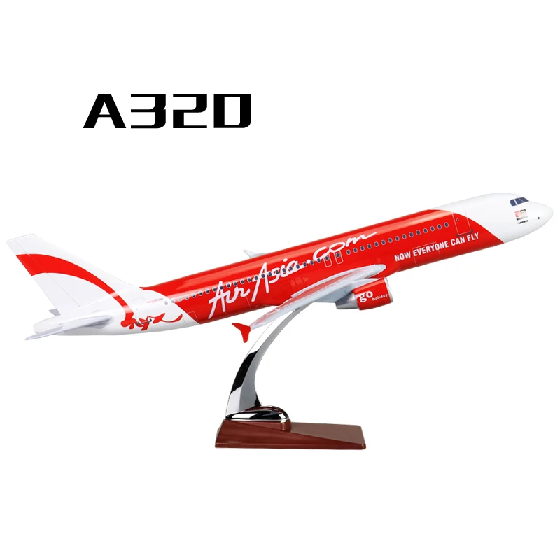 47 см смолы A320 Air Asia самолет модели азиатских авиакомпаний Аэробус красный