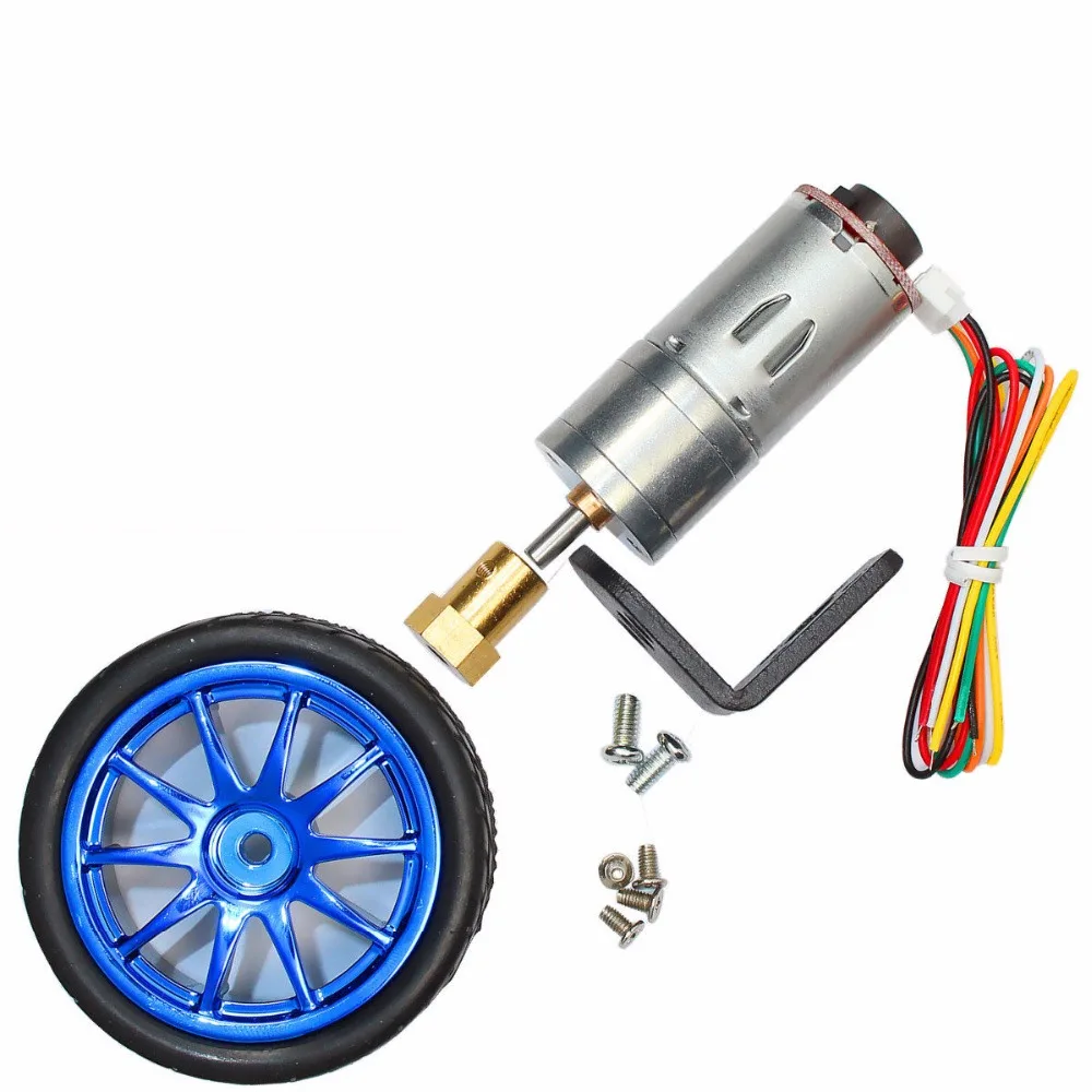DC 6V Shaft 4mm Cylindrical Speed Reduce Gear Box Motor with Wheel Set 