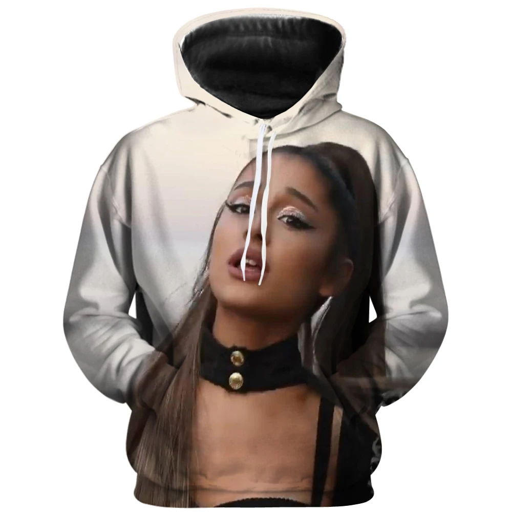 

Street style costume 2019 singer Ariana Grande 3D hooded cool personality spring and autumn hoodie trend