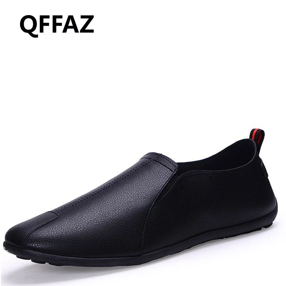 

QFFAZ New Men Shoes Summer PU Leather Breathable Men Casual Shoes Fashion Driving Slip On Loafers Men Flat Shoes Drop Shipping