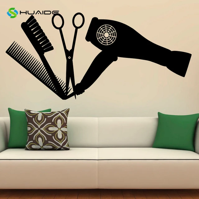 Hair Salon Tools Wall Decal Vinyl Stickers Hairdressing Beauty Interior Design Art Murals Decor Living Hair Salon Tools Wall Decal Vinyl Stickers Hairdressing Beauty Interior Design Art Murals Decor Living