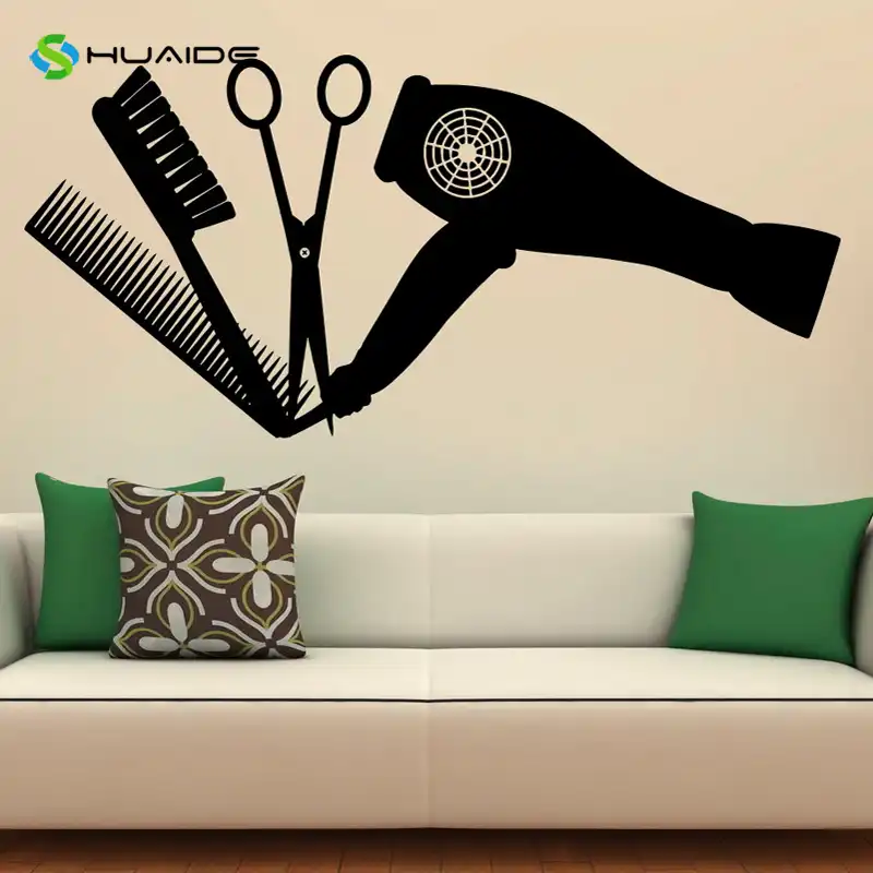 Herramientas De Peluqueria Pegatinas De Vinilo Para Pared Salon