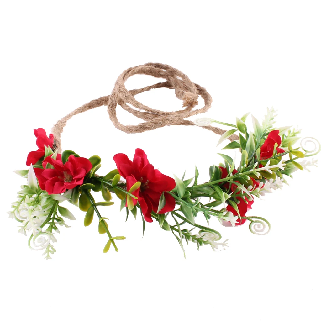 Newborn Infant Baby Girls Toddler Kid Children Flower Garland Headband Headwear for Beach Party Wedding Accessories Photo Prop
