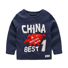 European And American Style Children’s Clothing Full sleeve Kids T-shirts 2016 Spring Fall Cotton Handsome Soft Tees