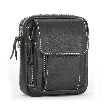 

genuine leather small messenger bags for men shoulder bags male crossbody bags cowhide waist pack bags