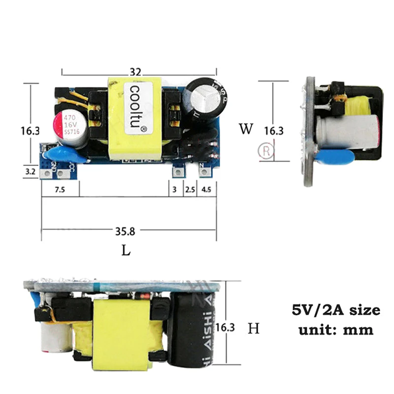 AC-DC converter power supply module AC 110V 220V 230V to 5V 12V 24V switchingHF 