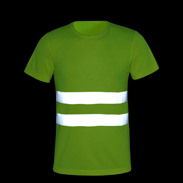 CCGK Safety Clothing Reflective High Visibility Workwear tshirt Short Sleeve Fluorescent Yellow Working Tops Tee Quick Drying (1)