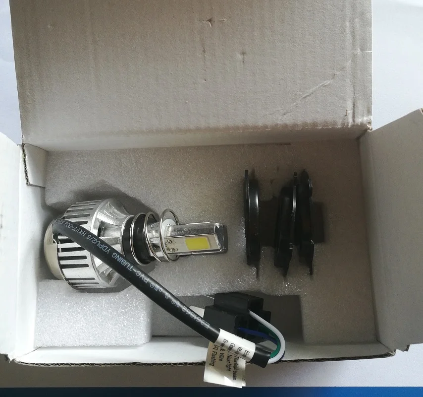JX-LCLYL H4 BA20D 34W LED Hi/Lo Beam Motorcycle Headlight Front Light Lamp Bulb 6500K