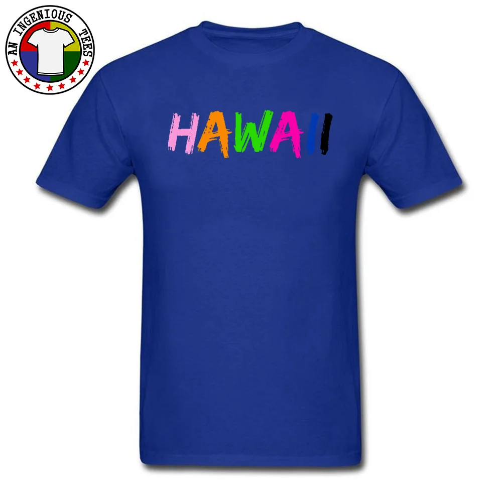 Hawaii Overnight Fitted Printed Tees O Neck VALENTINE DAY 100% Cotton Short Sleeve T-Shirt for Men Casual T Shirt Hawaii Overnight  blue