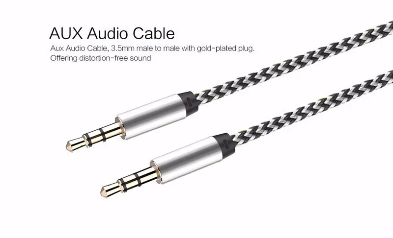 Нейлоновый кабель, аудио кабель, новинка 3,5 мм, штекер-штекер, Aux кабель, Золотая вилка, Aux Шнур для iPhone 5 6, Xiaomi, samsung, стерео динамик
