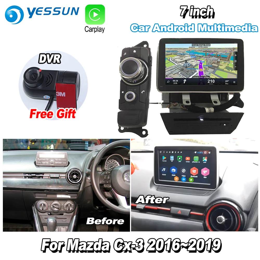 Top YESSUN For Mazda CX-3 2018~2019 Car Android Carplay GPS Navi maps Navigation DVD CD Player Radio Stereo Bluetooth Multimedia 0