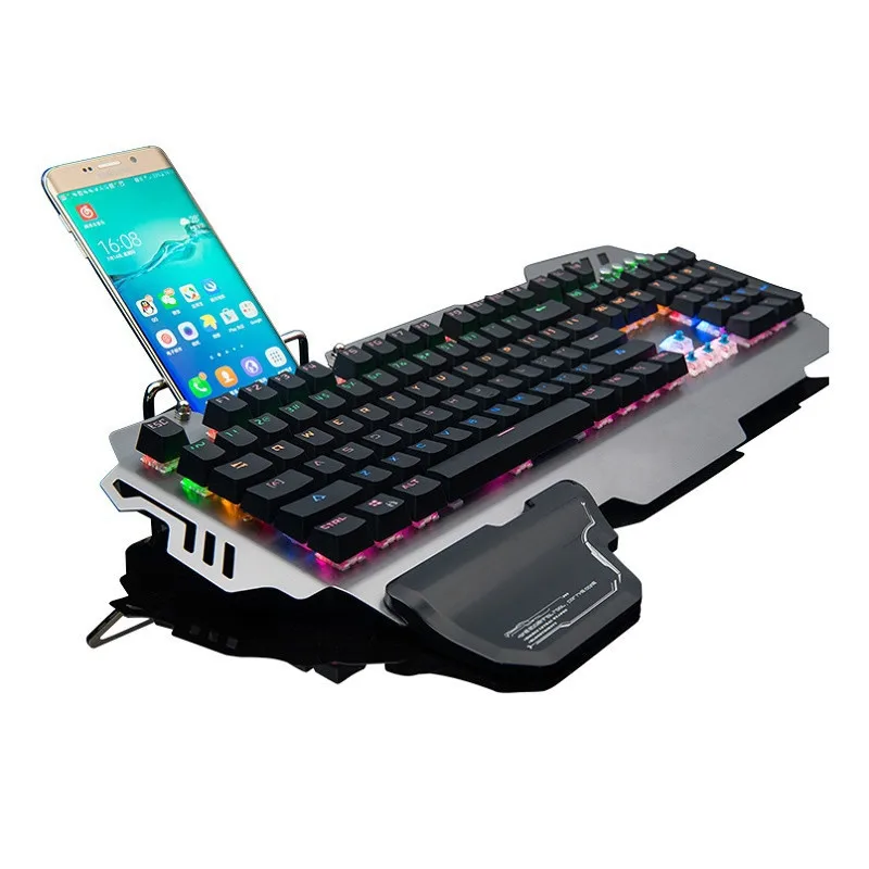 

Wired Gamer Mechanical Keyboard Full Size 104 Keys Waterproof LED Backlit Gaming Keyboard Blue Switch USB for PC Desktop Laptop