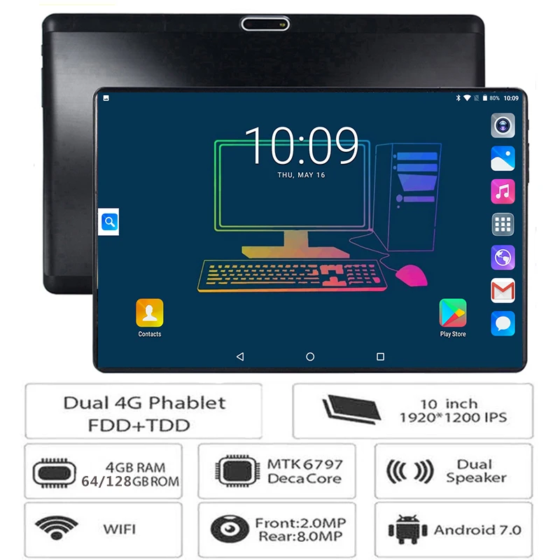 

Free Shipping 10 inch Tablet PC Deca Core 4GB RAM 128GB ROM 1920*1200 IPS 2.5D Tempered Glass GPS WiFi 10 10.1 Tablets 10 cores