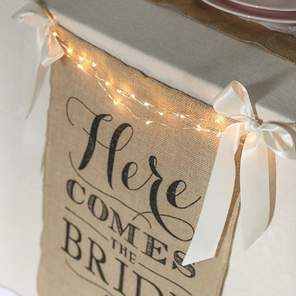 2017-New-Wedding-Decorations-Printed-HERE-COMES-THE-BRIDE-Hemp-Banner-Flags-Decorations (1)