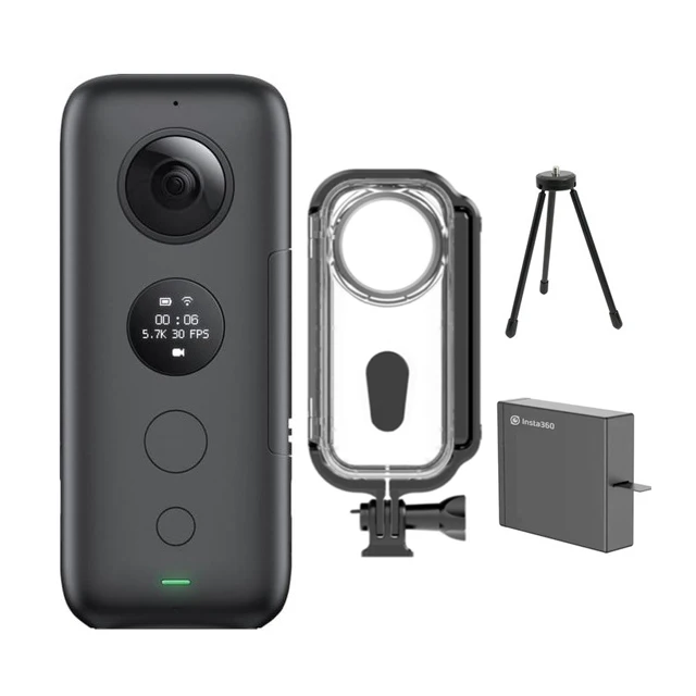 Insta360 ONE X Спортивная Экшн-камера Камера с предприятие чехол& Батарея Зарядное устройство 5,7 K видео очки виртуальной реальности VR Insta 360 панорамный Камера 18MP фото - Цветной: Bundle 2