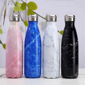 Flamingo Marble BPA free Water Bottle Stainless Steel Beer Tea Coffee Thermos Bottle Travel Hiking Sport Vacuum Insulated Cup 2
