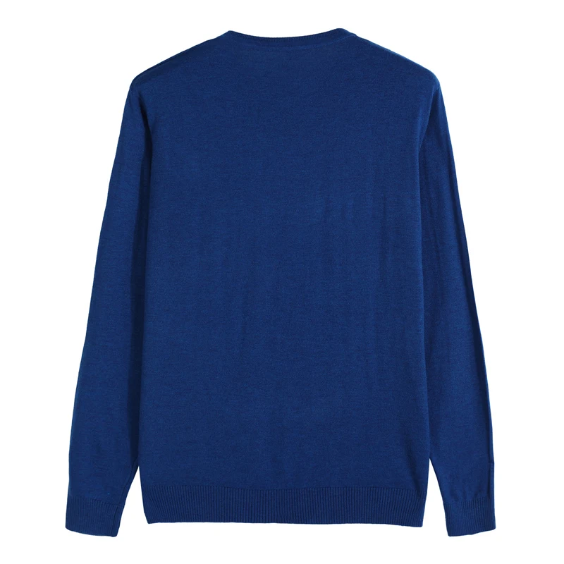 Осень, мужской шерстяной свитер с v-образным вырезом, деловой Повседневный однотонный тонкий пуловер, свитер, брендовая одежда, синий, красный, черный