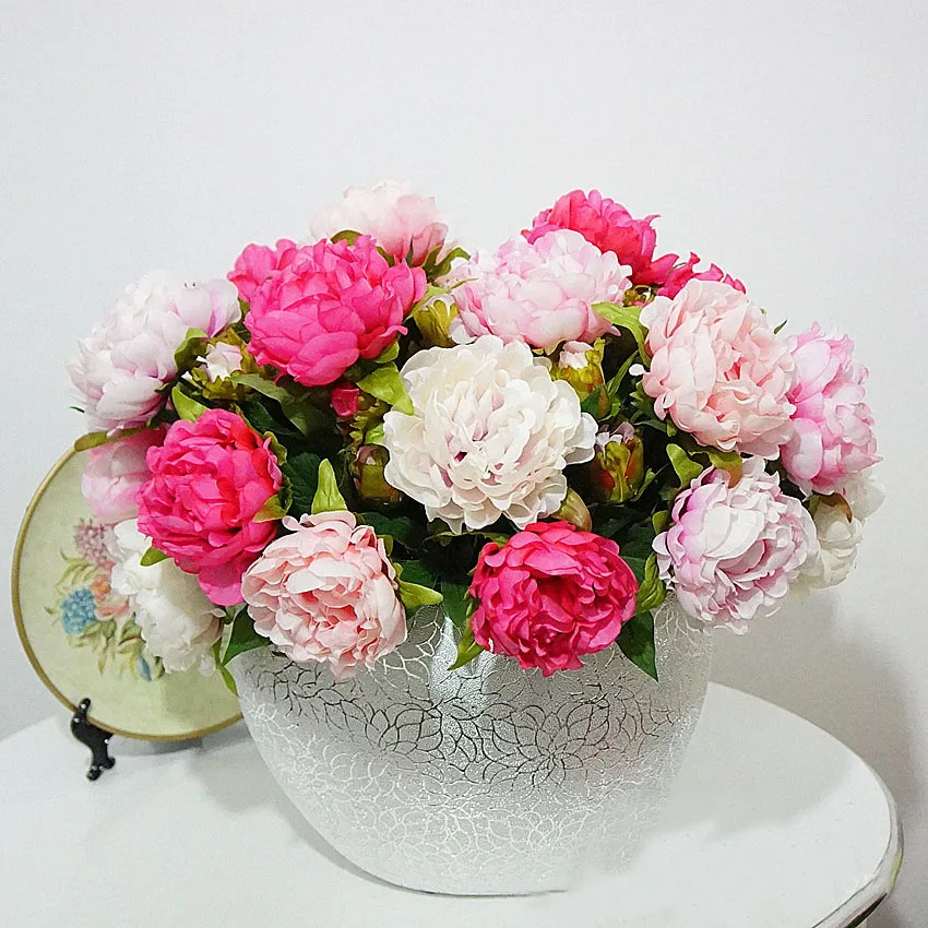 fake peonies artificial flower silk peony wedding decoration  (3)