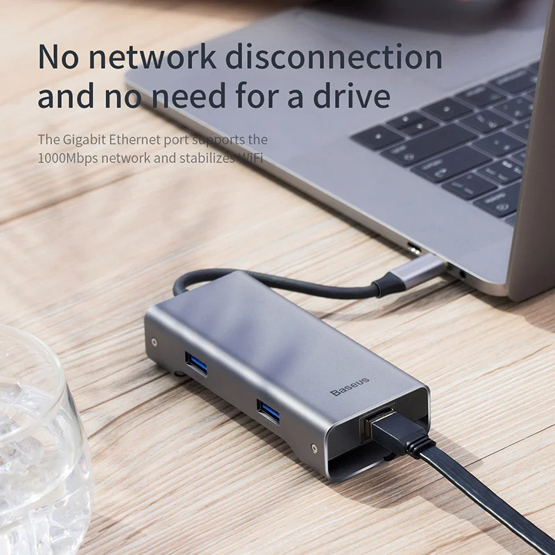 Günstige Baseus USB C HUB zu USB 3.0 HUB HDMI RJ45 VGA USB Splitter für MacBook Pro Air Typ C HUB für Huawei Mate 20 Pro Samsung S9 S10