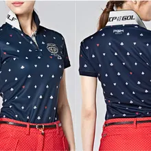 Высокое качество! PGM Новая стильная одежда для гольфа, женские футболки, дышащие Гольф с короткими рукавами, Женская майка