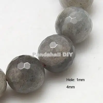 

5Strands Natural Labradorite Beads Strands, Faceted, Round, Gray, 4mm, Hole: 1mm; about 90pcs/strand, 15.8