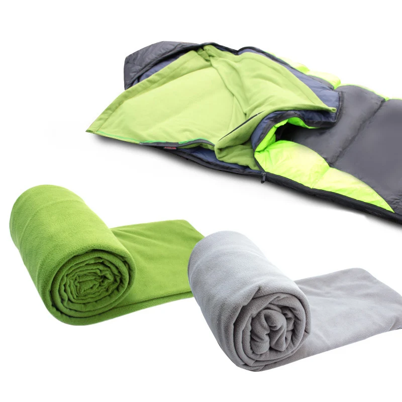 Billig Camping Fleece Schlafsack Liner Tragbare Warm Zipper Decke für Outdoor Home Büro FH99