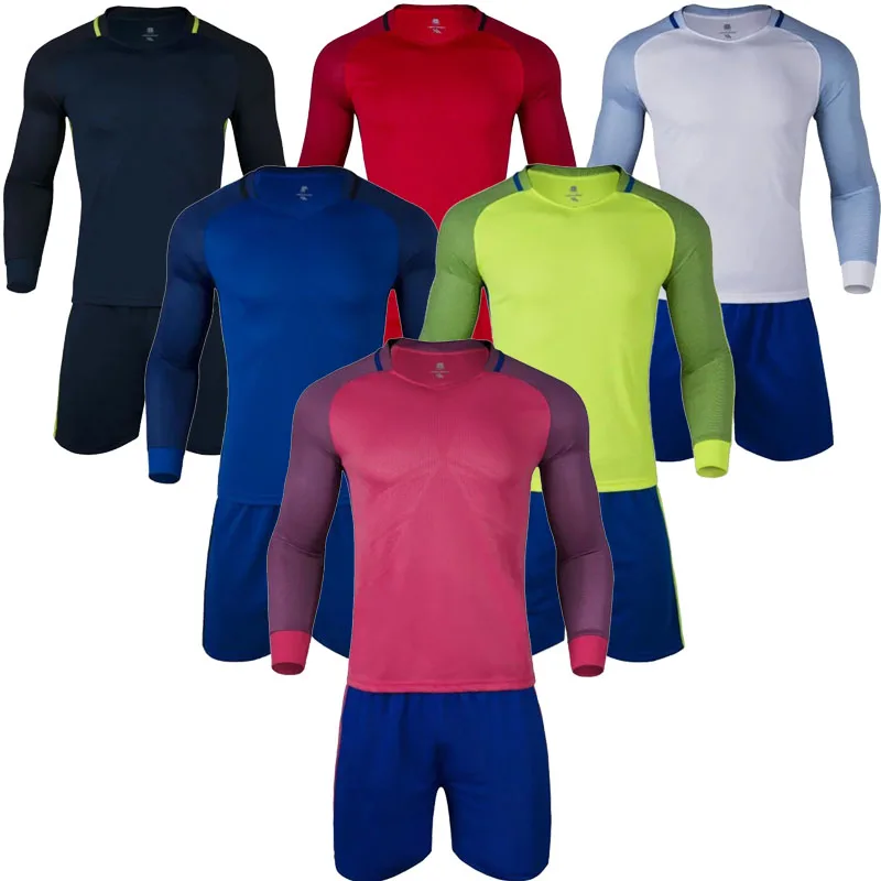 Men's personality long sleeve soccer jerseys men blank football jerseys adult  6 colors soccer uniforms customize any logos
