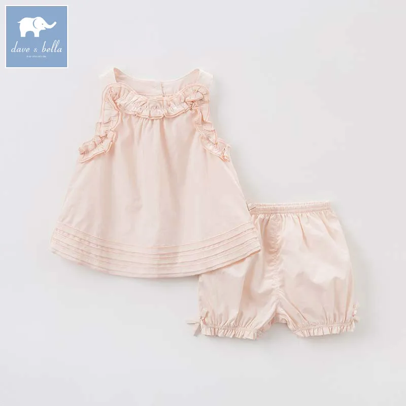 

Dave bella summer baby girls clothing sets children lovely suits toddler infant high quality clothes DB7538