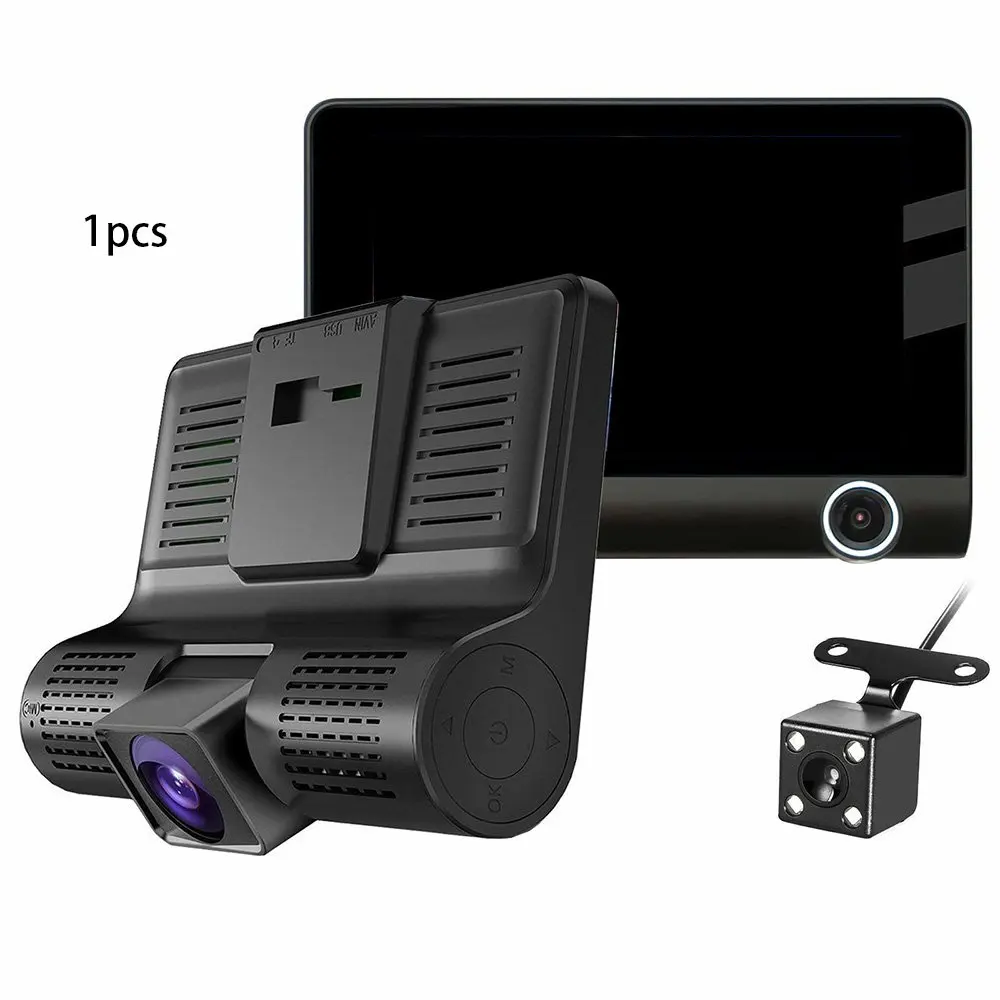 

4 Inch Dual Lens Hd 1080P Car Dvr Camera Recorder Rear View Camera Video Board Sensor G High-definition Video