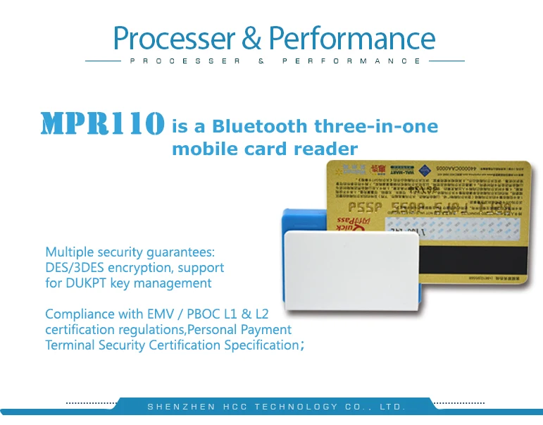 Magstripe IOS/android Emv Bluetooth Mpos терминал с устройство для чтения nfc-карт MPR110