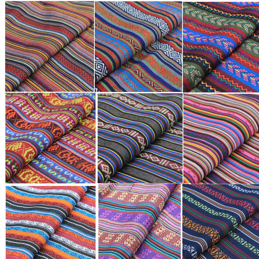 

PPCrafts Ethnic wind cotton towel linen sofa cushions decorate curtain cloth fabric for diy 50 X 150CM