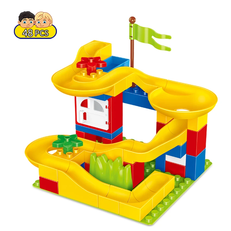 

GOROCK 1041 Slide Big Building Blocks Model Set 48Pcs children Educational Bricks Toys For Gift For Baby Compatible With Duploe