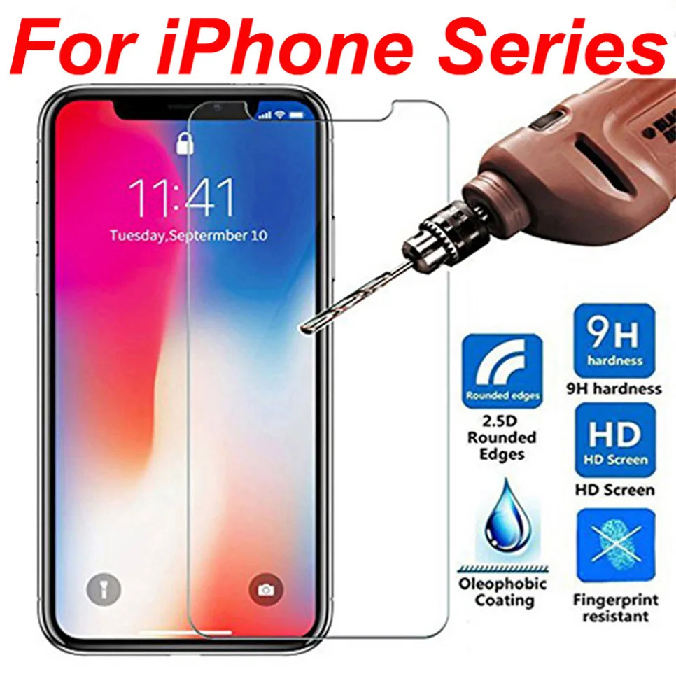 Wholesale 100pcs for iPhone xr Tempered Glass Screen Protector for iPhone 11 pro max xs  x 8 7 plus 6 No Retail Pack, DHL Free