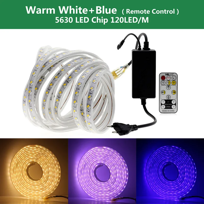 220 В светодиодный ландшафтный светильник ing RGB/теплый белый+ синий/теплый белый/белый IP67 водонепроницаемый гибкий наружный светодиодный светильник 5050/5630/2835 - Испускаемый цвет: 5630 Warm White Blue
