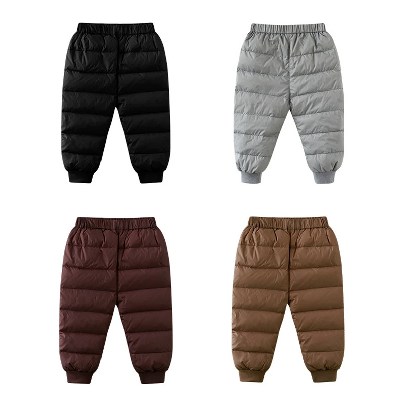 Новые штаны для мальчиков; леггинсы для девочек; детские штаны для девочек; Зимние Детские Пуховые теплые брюки; Осенняя детская одежда для мальчиков