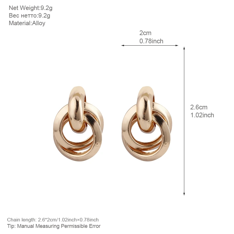 Amorcome-Twist-Alloy-Drop-Earrings-For-Women-Gold-and-Silver-Irregular-Statement-Earring-Dangle-Unique-Design