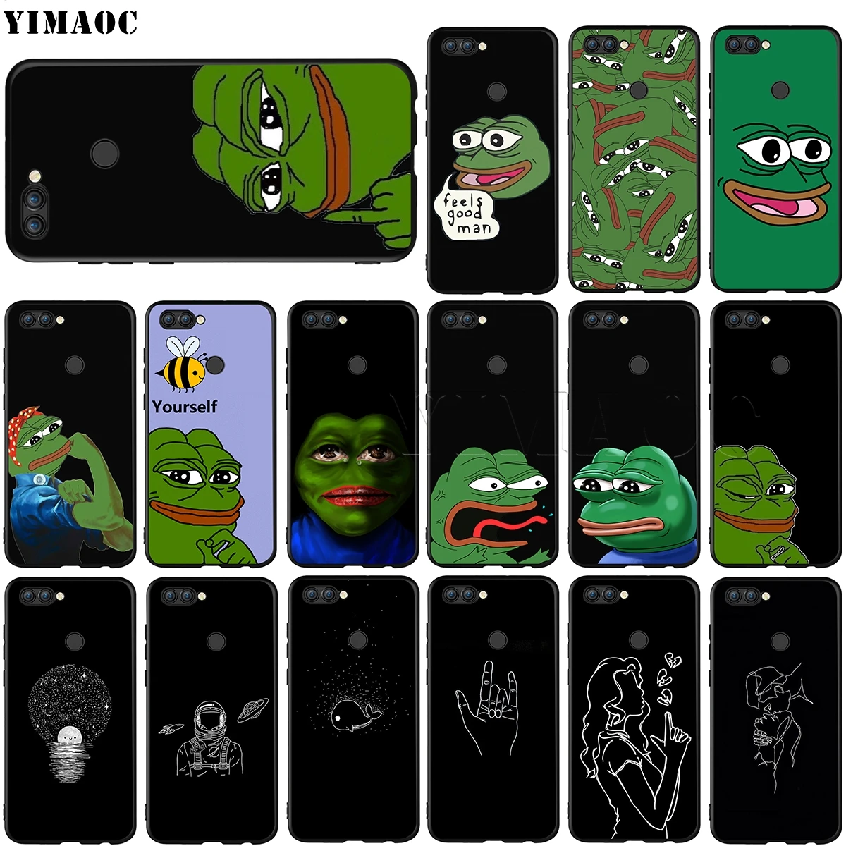 

YIMAOC Pepe the Frog Silicone Case for Huawei Honor Mate P smart Y7 Y9 8C 30 20 10 8x Nova 3i 3 Lite Pro Prime 2018 2019