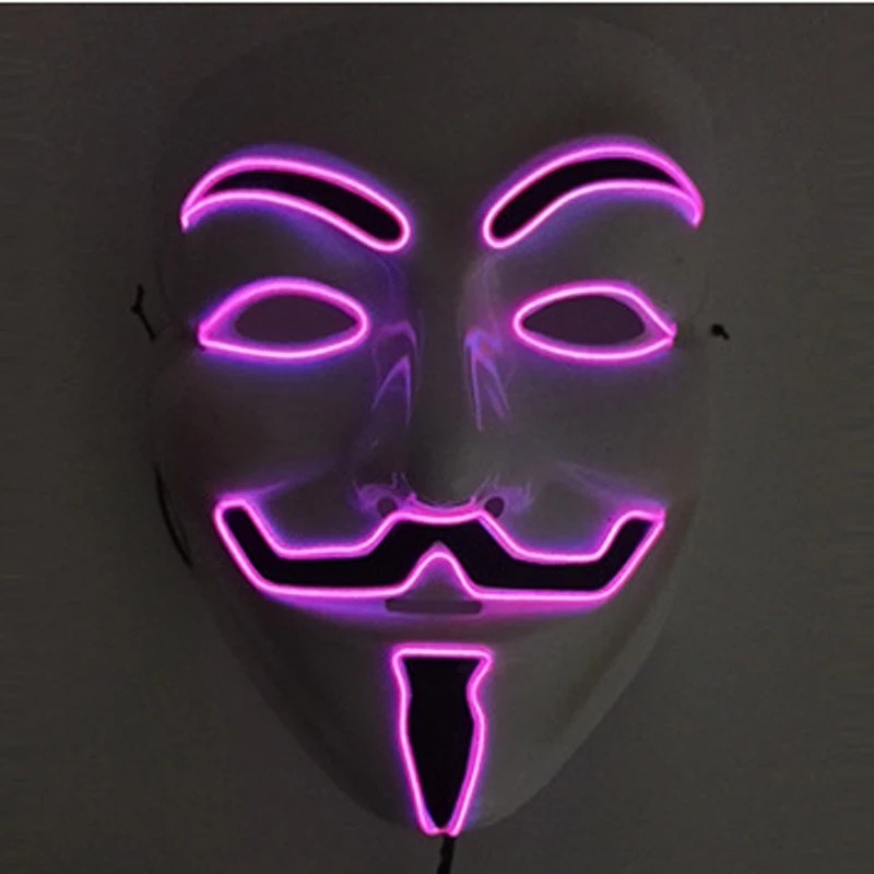 Светодиодный маска украшение «сделай сам» DJ Зефир Хэллоуин v for vendetta» клоун страшная маска для Хэллоуина Косплэй Опора вечерние барные