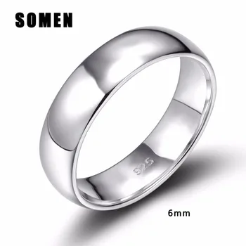 

2mm 4mm 6mm 925 Sterling Silver Rings Women Engagement Ring Simple Wedding Band Female Jewelry ringen anillos mujer Comfort Fit