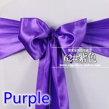 Фиолетовый цвет Высокое качество атласная лента стул лук для стула охватывает створки спандекс праздничная и Свадебная обувь украшения оптом