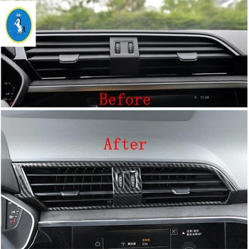 

Yimaautotrims Auto Accessory Middle Air Conditioning AC Outlet Vent Cover Trim Matte Carbon Fiber ABS Fit For Audi Q3 2019 2020